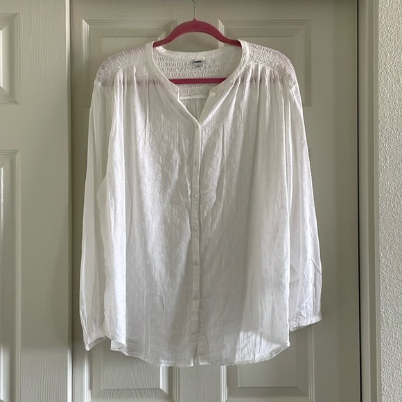 Old Navy Tops - Old Navy peasant tunic blouse | size large | white